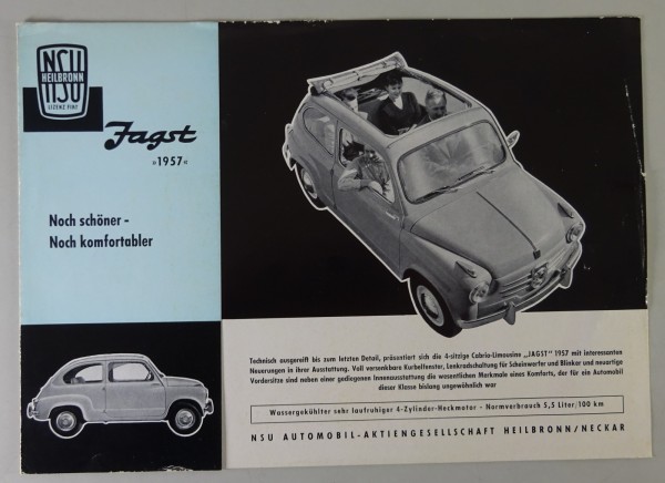 Prospekt / Prospektblatt | Fiat / NSU 600 / 770 Jagst | Stand 1957