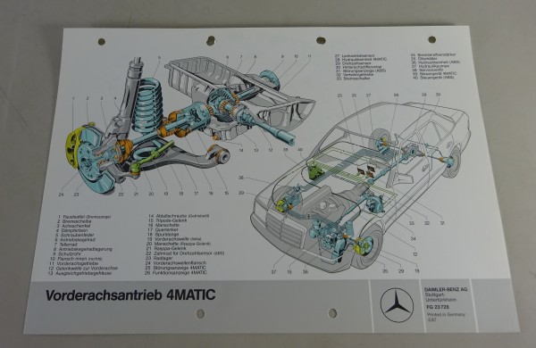 Schnittbild Mercedes-Benz Vorderachsantrieb 4MATIC in W124 Stand 03/1987