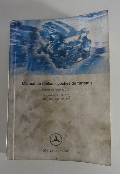 Manual de tablas Mercedes Benz W 163 168 170 203 208 210 215 220 desde 05/2001