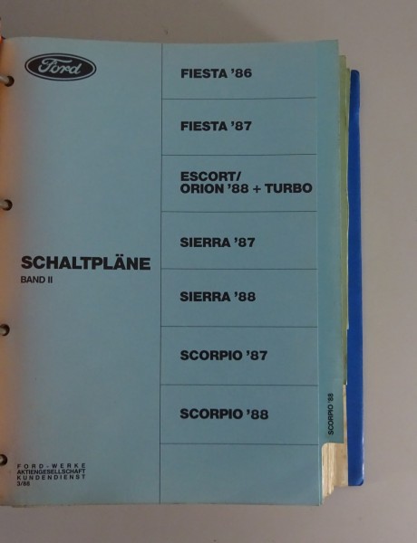 Werkstatthandbuch / Elektrische Schaltpläne Ford Scorpio '88 + '87 Stand 03/1988