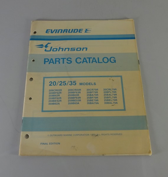 Teilekatalog OMC Evinrude Johnson Outboards 20 / 25 / 35 PS Models von 1979