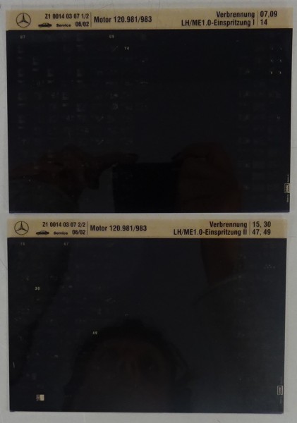 Microfich Teilekatalog Mercedes M120.981/983 Verbrennung 1.0 Einspritzung 06/02