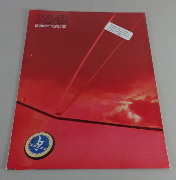 Prospekt / Broschüre Fiat X1/9 Bertone Stand 1988