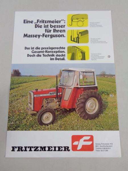 Prospektblatt Fritzmeier M 771 & M 775 Kabinen für Massey-Ferguson Traktoren