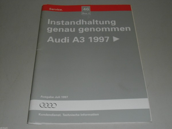 Werkstatthandbuch Instandhaltung genau genommen Audi A3 8L, Stand 07/1997