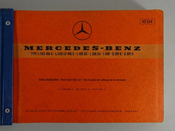 Teilekatalog Mercedes-Benz Düsseldorfer Transp. T2 Aufbau Stand 08/1968