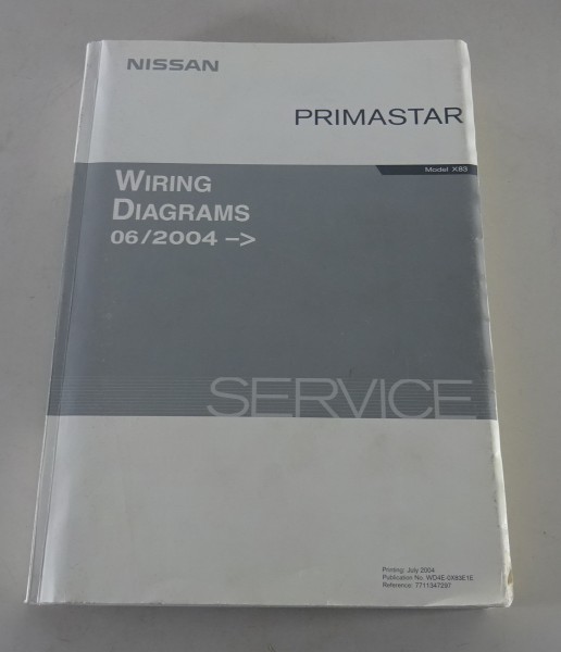 Workshop Manual Elektric Wiring Diagrams Nissan Primastar X83 from 06/2004