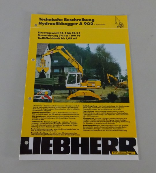 Prospekt Liebherr Hydraulikbagger A 902 Litronic Technische Daten Stand 01/1992