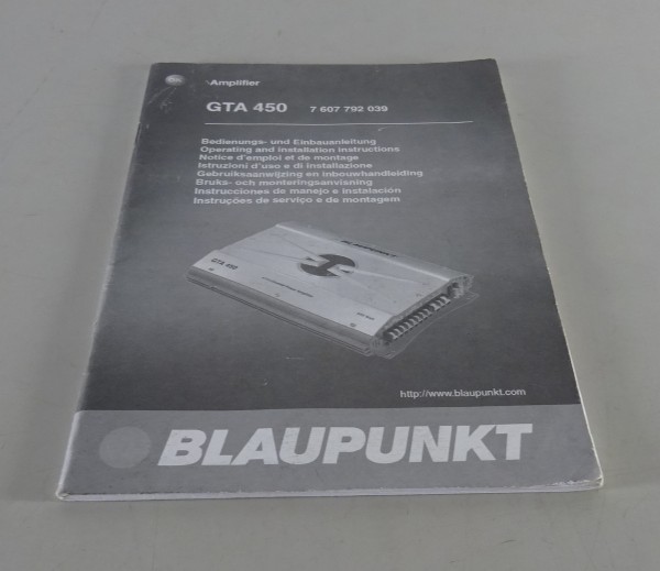 Betriebsanleitung Blaupunkt Amplifier GTA 450 Stand 11/2002