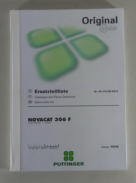 Werkstatthandbuch/ Ersatzteilliste Pöttinger NOVA CAT 306 F von 05/2008