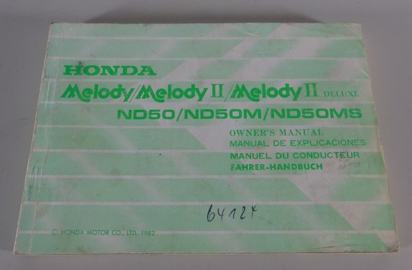 Betriebsanleitung / Handbuch Honda ND 50 / M / MS Melody / II / II Deluxe 1982