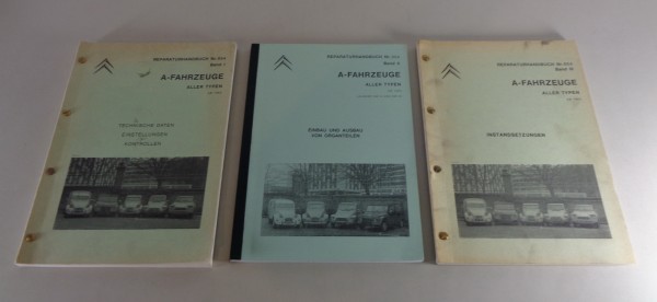 Werkstatthandbuch Citroen 2 CV Ente, Dyane, AZU-/AK-Kastenente ab1963 - 3 Bände