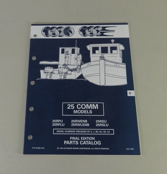 Teilekatalog OMC 25 PS Models Stand 05/1992