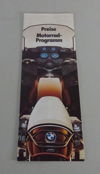 BMW Motorrad-Programm + Preise mit BMW R100RS, R45, R80, R65, R100RT ab 01/1979