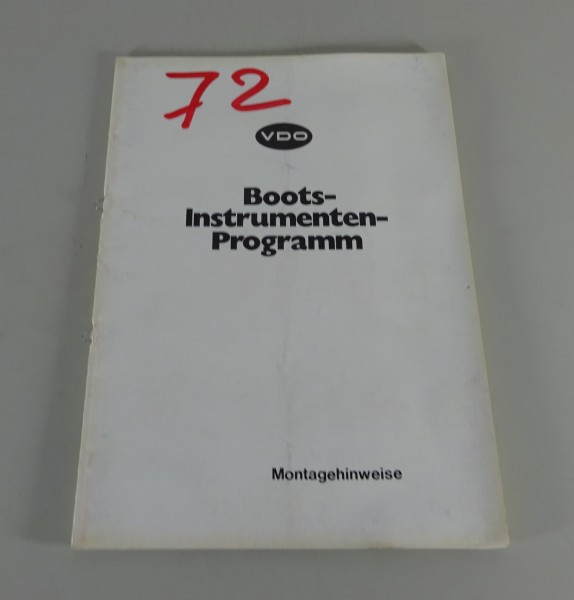 Prospekt VDO Boots-Instrumenten-Programm mit Montagehinweisen Stand ca. 1972