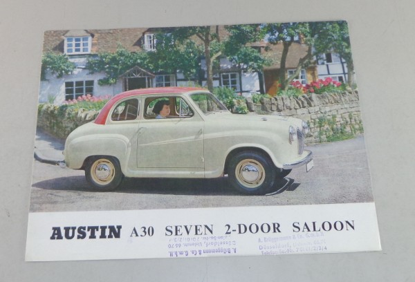 Prospekt / Brochure Austin A30 Seven 2 Door Saloon