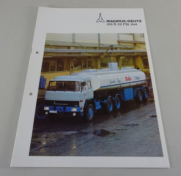 Prospekt Magirus-Deutz LKW 310 D 22 FSL 6x4 Milchtransporter Stand 08/1974