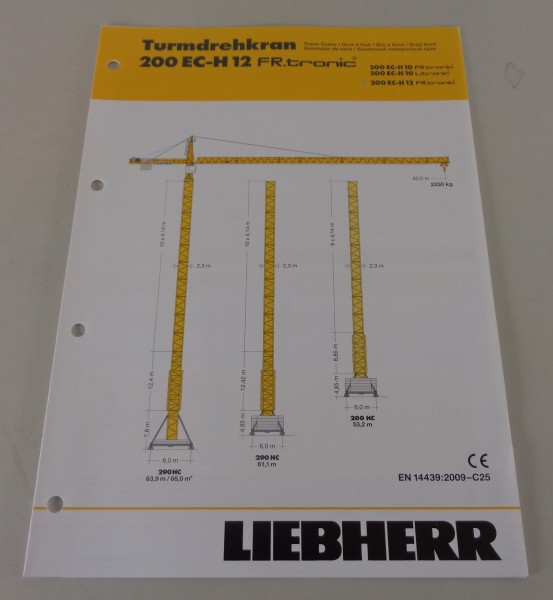 Datenblatt Liebherr Turmdrehkran 200 EC-H 12 FR.tronic von 04/2010