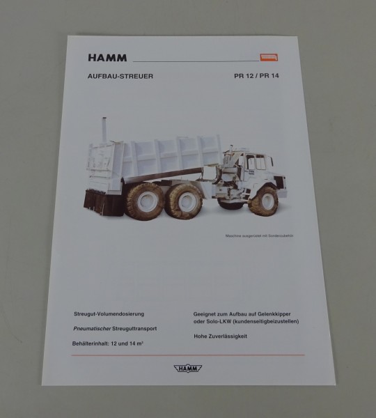 Prospektblatt / Broschüre HAMM Aufbau-Streuer PR 12 / PR 14 Stand 02/1997