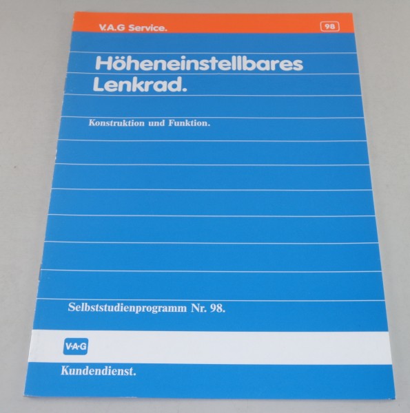 SSP 98 Selbststudienprogramm Höhenverstellbares Lenkrad VW Passat 35i ab 1988