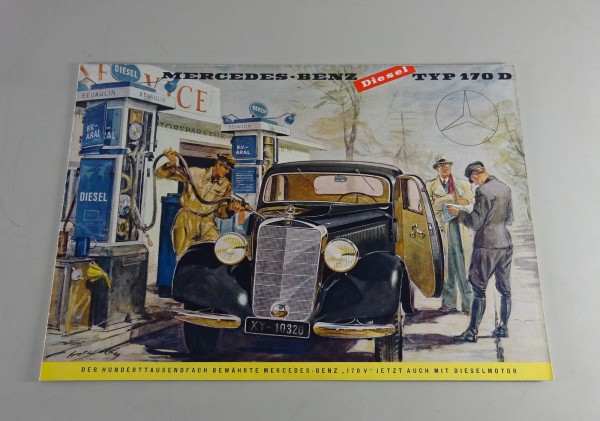 Prospektposter / Prospekt Mercedes-Benz 170 D Diesel | W136 Stand ca. 1954/55