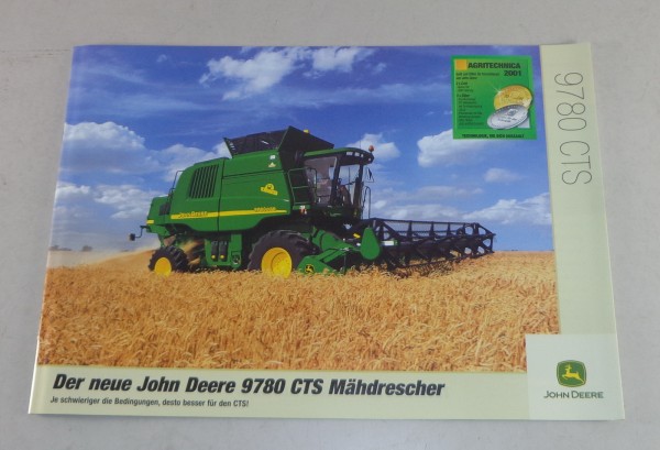 Prospekt John Deere Mähdrescher 9780 CTS Stand 10/2001