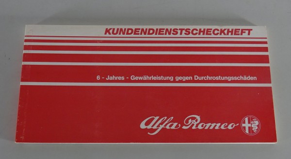 Scheckheft Alfa Romeo 33, Giulietta, Alfetta + GTV+6, Spider Aerodinamica blanko