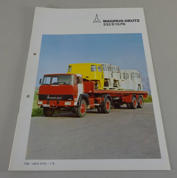 Prospekt Magirus-Deutz LKW 232 D 15 FS Frontlenker-Zugmaschine Stand 01/1975
