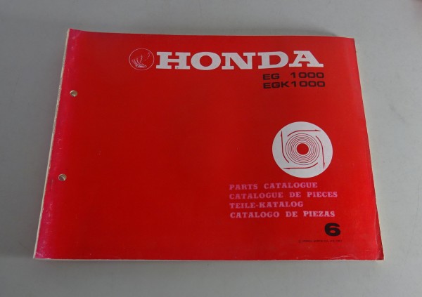 Ersatzteilliste / Teilekatalog Honda EG 1000 / EGK 1000 Generator Stand 1981