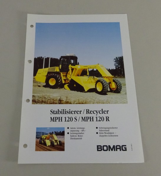 Prospektblatt / Broschüre Bomag Stabiliesierer MPH 120 S / 120 R Stand 09/1993