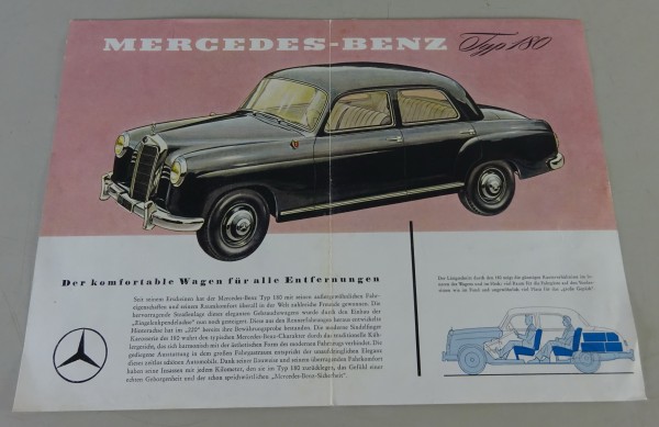 Prospekt / Broschüre / Prospektblatt Mercedes 180 Ponton W120 - original