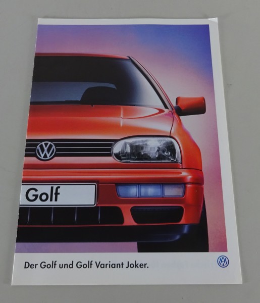 Prospekt / Broschüre VW Golf 3 / III & Golf 3 / III Variant Joker Stand 12/1996