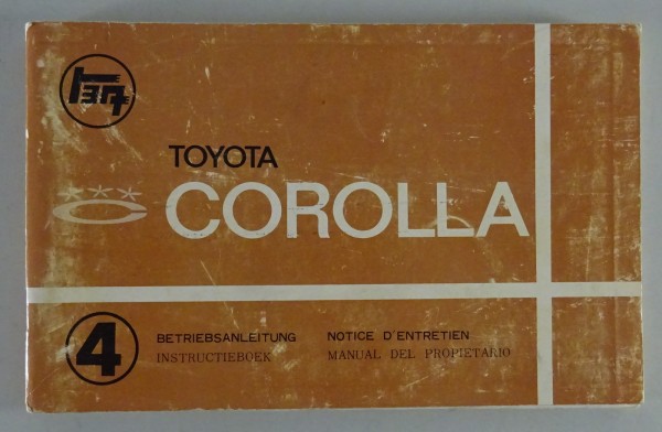 Owners Manual / Handbook Toyota Corolla E10 Bj. 1966 - 1970