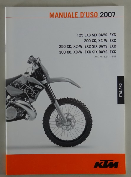 Manuale d'Uso KTM 125 / 200 / 250 / 300 - Anno di fabbricazione 2007