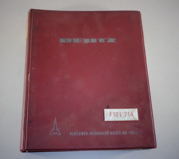 Teilekatalog / Parts List Deutz Viertakt-Dieselmotor F10L 714 von 1964