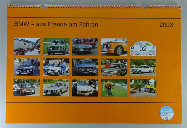 Wandkalender 2003 BMW 02 Club mit 2002 tii, turbo, 1600 Cabrio, 2000 CS, 2000