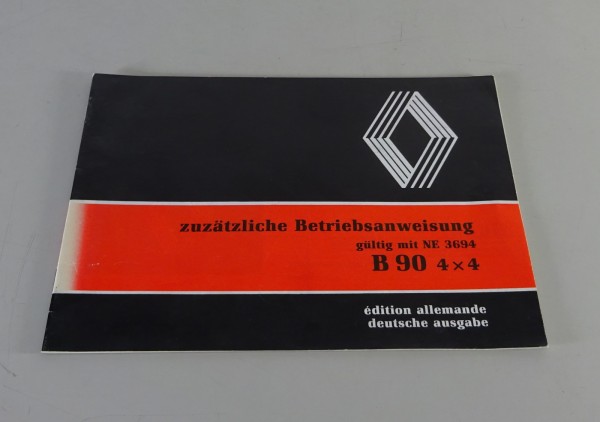 Betriebsanleitung / Handbuch Renault LKW Nachtrag B 90 Stand 12/1986