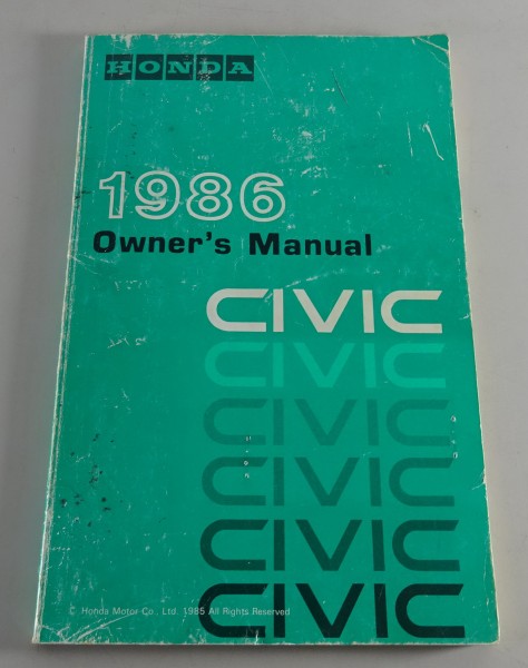 Owner´s Manual / Handbook Honda Civic US-Modell from 1986