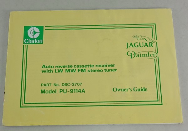 Betriebsanleitung / Owners Manual Jaguar Autoradio PU 9114A