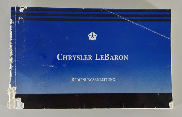 Betriebsanleitung / Handbuch Chrysler Lebaron Coupé + Cabrio Stand 09/1992