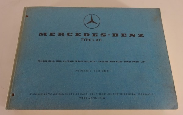 Teilekatalog Mercedes-Benz LKW Typ L 311 mit OM 312 Stand 05/1958 (20032)