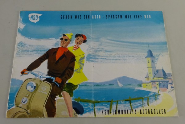 Prospekt / Broschüre NSU Lambretta Autoroller 50er Jahre Stand 1954