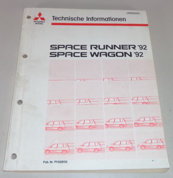 Werkstatthandbuch Techn. Info. Mitsubishi Space Runner / Space Wagon Mj.1992