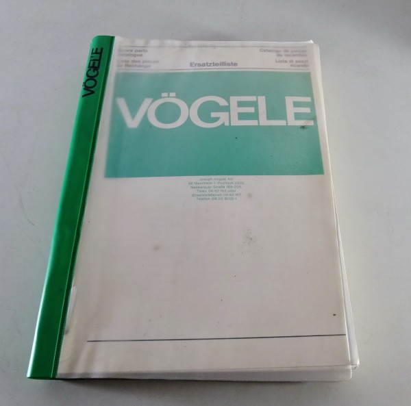 Teilekatalog Vögele Straßenfertiger Su 1500 ab Masch.-Nr. 663 381 von 1983