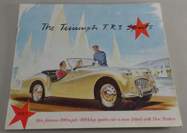 Prospekt / Brochure Triumph TR 3 Sport USA-Version Stand 11/1956