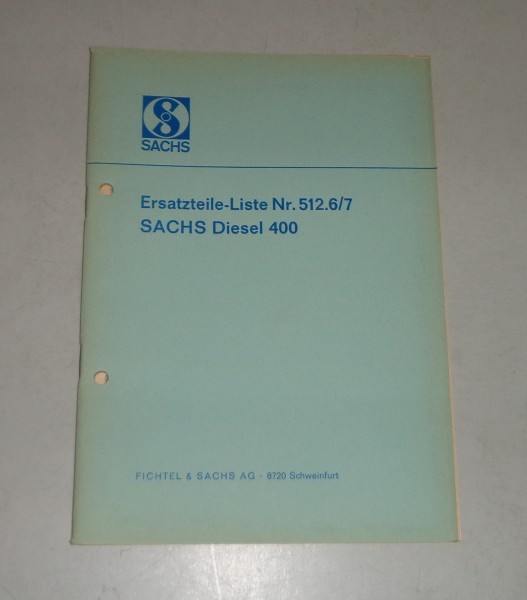 Teilekatalog / Ersatzteilliste Sachs Diesel 400 - Stand 04/1967