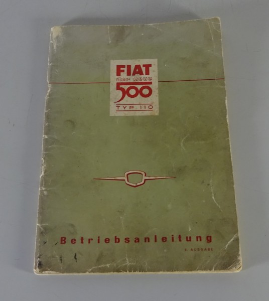 Betriebsanleitung / Handbuch Fiat 500 Nuova Typ 110 Stand 09/1959
