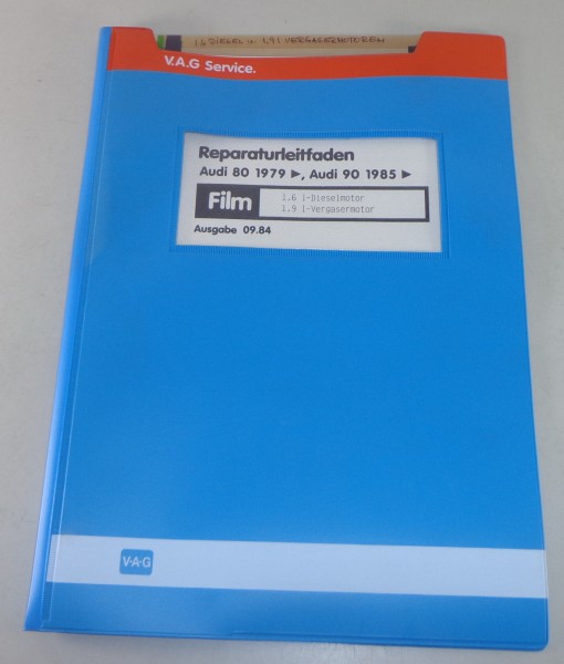 Werkstatthandbuch Microfich Audi 80 / 90 B2 1,6l / 1,9l Motor Stand 09/1984