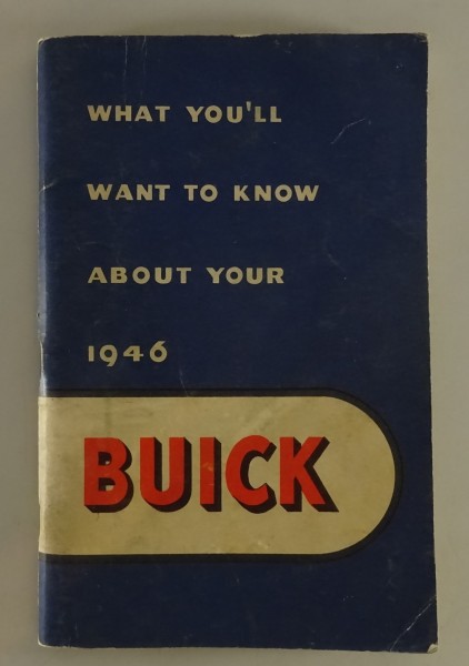 Betriebsanleitung / Handbuch Buick Special, Super, Roadmaster von 1946