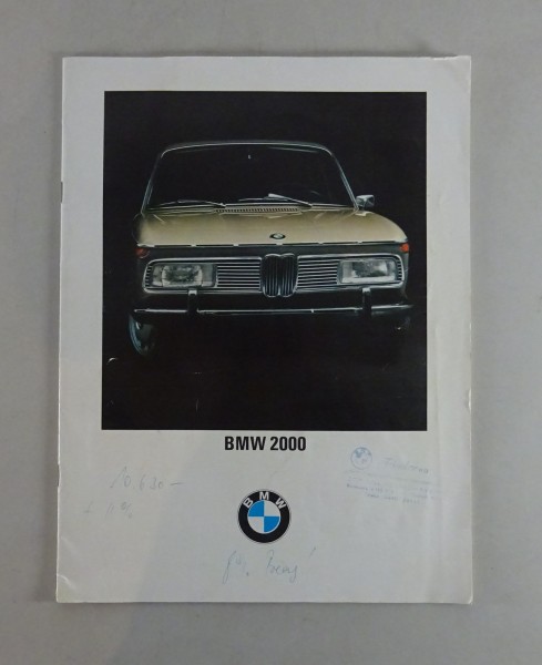 Prospekt / Broschüre BMW 2000 E120 Neue Klasse Stand 07/1968